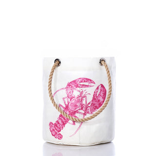 Sea Bags Pink Lobster Recycled Sail Cloth Beachcomber Bucket