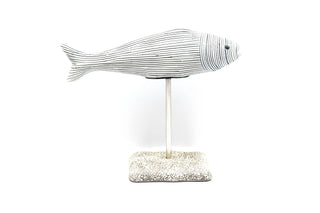D040W27 ADRIANS S-Fish Porcelain Ceramic Sculpture Ornament