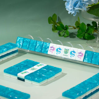 Garden Party American Mahjong Set - Aqua Lagoon Luxury Edition