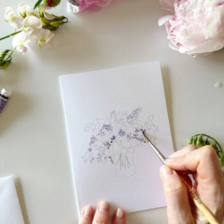 Bouquets Emily Lex Paintable Watercolor Notecard Set