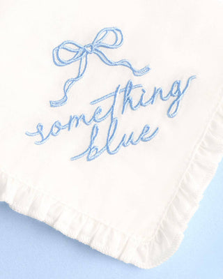 "Something Blue" Embroidered Wedding Handkerchief – Ruffled Bridal Keepsake Gift