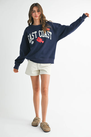 East Coast Collegiate Nautical Fleece Pullover