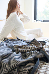 Harborview Herringbone Black Walnut Blanket