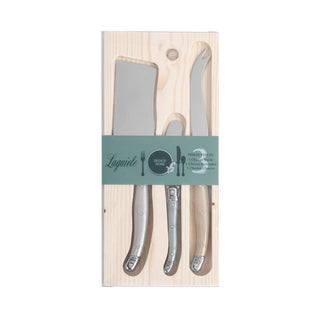 Laguiole 3-Piece Luxury Cheese Knife Set – Mother of Pearl Handles