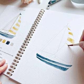 Seaside Watercolor Workbook by Emily Lex | Beginner Coastal Painting Kit with Paints