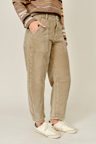 Luna Cozy Corduroy Relaxed Semi-Barrel Pants