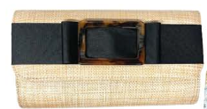 Lisi Lerch Avery Clutch: Woven Crossbody Bag with Tortoise Buckle