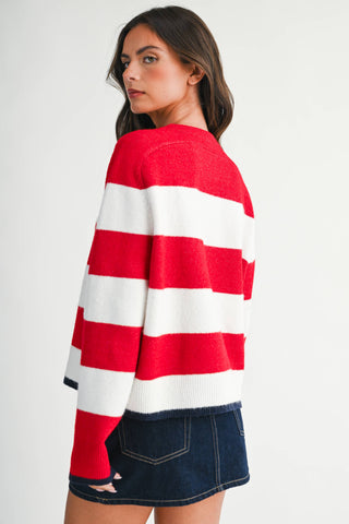 Coastal Navy Stripe Crewneck – Effortless Nautical Knit