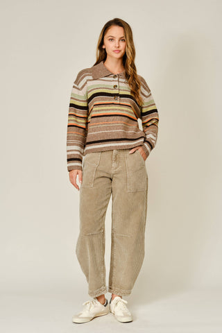 Luna Cozy Corduroy Relaxed Semi-Barrel Pants