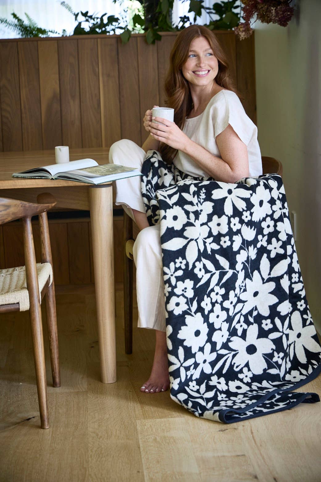 Midnight Floral Blanket