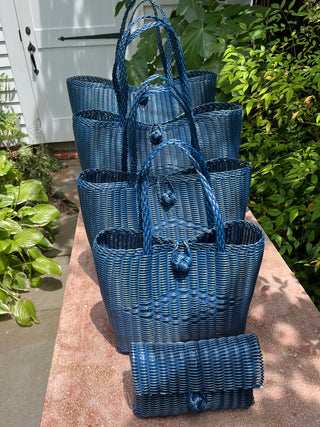 The Lilley Line Medium Tote - Solid Fog Blue | Waterproof All-Purpose Utility Bag