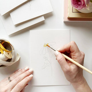 Emily Lex Garden Flowers Paintable Watercolor Notecard Set — DIY Floral Stationery Kit