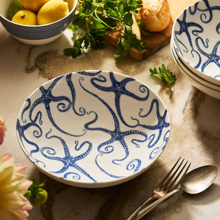 Caskata Starfish Porcelain Entrée Bowl – Elegant Coastal Pasta & Soup Bowl