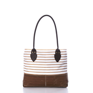 Chebeague Stripe Handbag – Recycled Sail Cloth & Waxed Canvas Tote