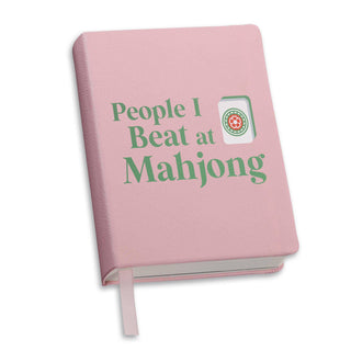 "People I Beat at Mahjong" Pink Vegan Leather Journal – Fun Mahjong Gift & Score Tracker