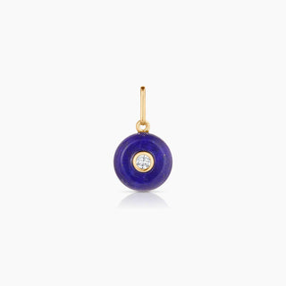 Bon Bon Lapis & Gold Plates Charm – 14k Gold Plated Natural Stone Pendant By Thatch