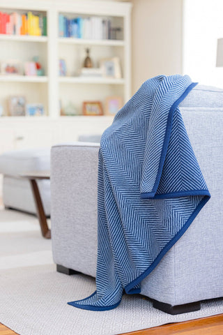 Harborview Herringbone Navy Blanket - Chappy Wrap Midi