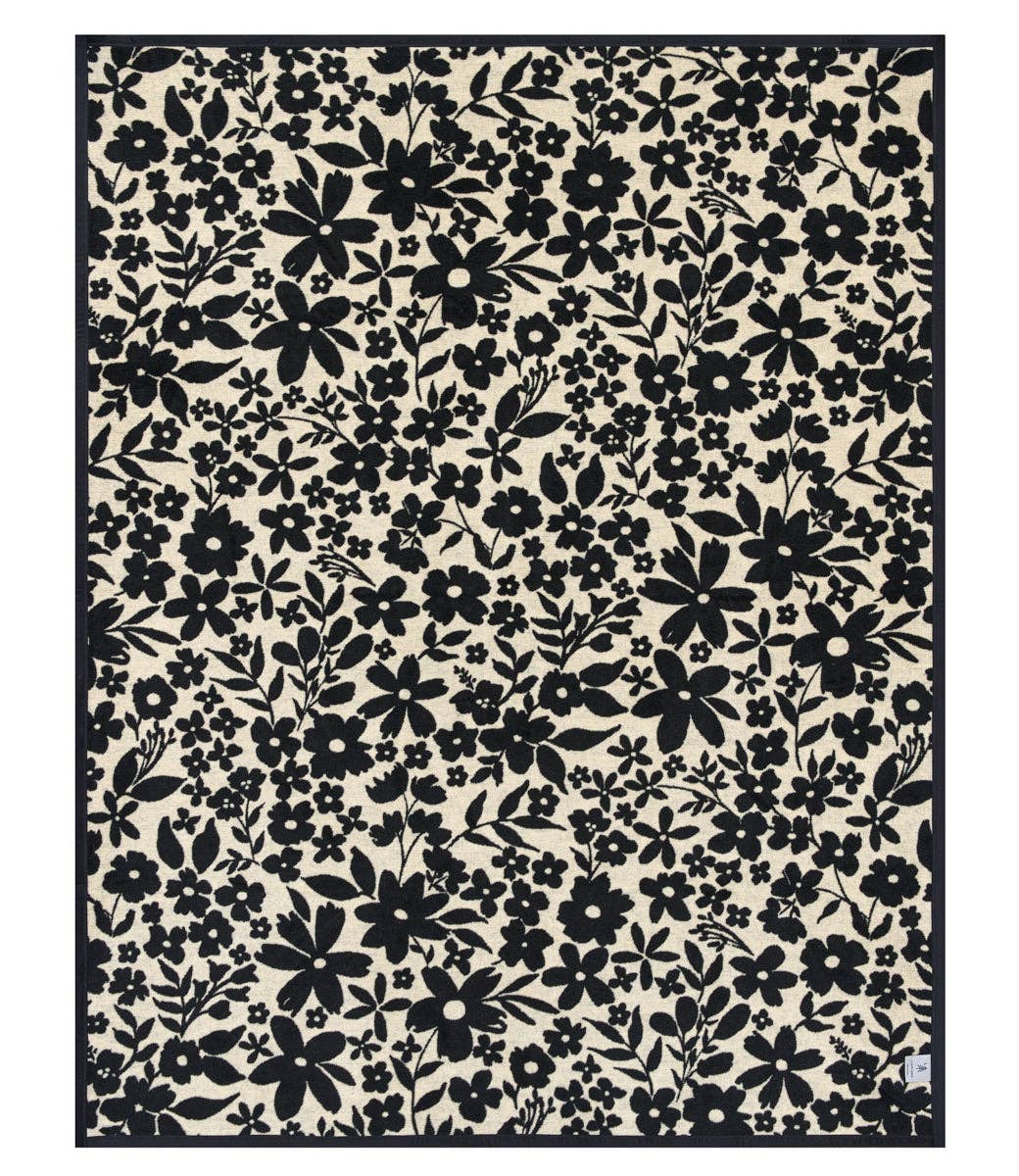 Midnight Floral Blanket