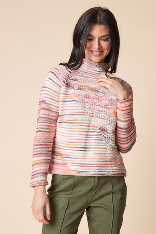 Highland Hues Mixed Stitch Pullover - Wineberry