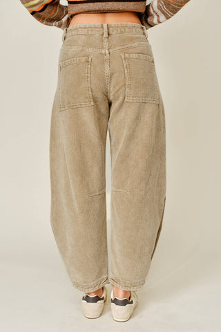Luna Cozy Corduroy Relaxed Semi-Barrel Pants