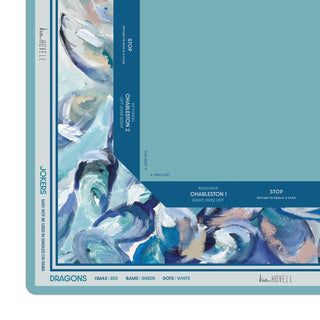 Kim Hovell Azul Oysters Mahjong Mat – Premium Coastal Neoprene Game Surface