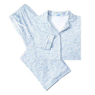 Cape Cod Seaside Pima Cotton Long Pajama Set – Luxury Coastal Sleepwear