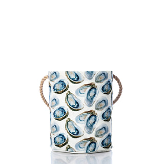 Recycled Sail Cloth Watercolor Oyster Bucket Bag – Coastal Blue