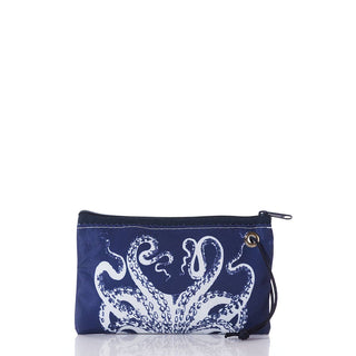 Sea Bags Recycled Sail Cloth Octopus Wristlet – Navy & White