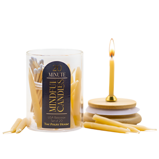 20-Minute Mindfulness Beeswax Candle Set – Hand-Dipped Meditation Ritual Kit
