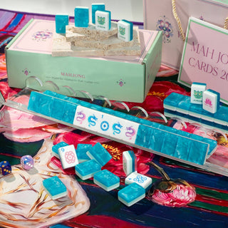 Garden Party American Mahjong Set - Aqua Lagoon Luxury Edition