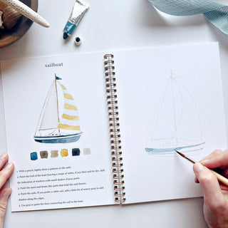 Seaside Watercolor Workbook by Emily Lex | Beginner Coastal Painting Kit with Paints