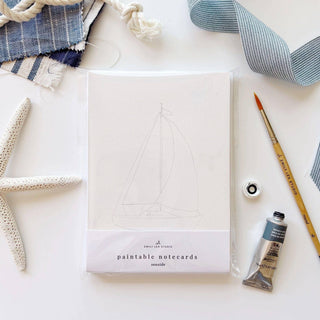 Emily Lex Seaside Paintable Watercolor Notecard Set – 8-Piece DIY Coastal Stationery Kit