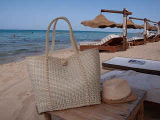 The Lilley Line Medium Tote: All-Purpose Durable Woven Market Bag – Salt