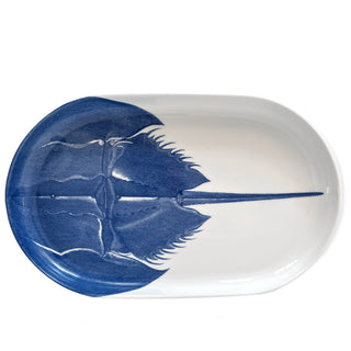 Caskata Horseshoe Crab 16" Porcelain Large Oval Serving Platter