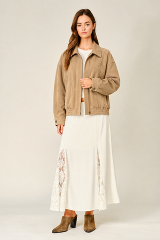 Legacy Oversized Vegan Leather Bomber Jacket