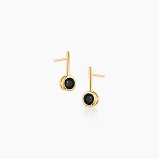 Noemi Black CZ Minimalist Drop Studs | 14k Gold Plated