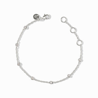 Julie Vos Celeste Delicate Bracelet, Silver, overhead view