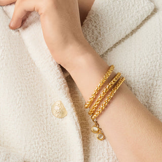 Julie Vos Cobblestone Link Bracelet, Gold