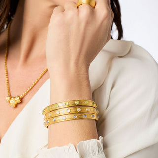 Julie Vos Cobblestone Stone Bangle, Ivory Cat's Eye