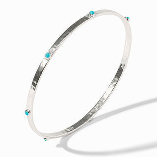 Julie Vos Crescent Stone Bangle, Turquoise Blue, overhead view
