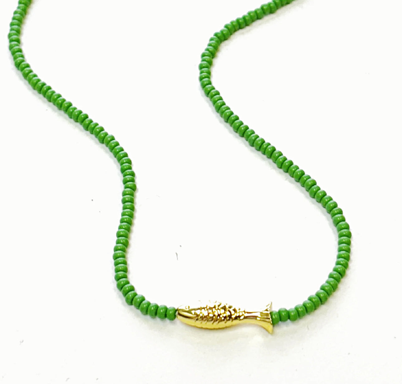 Lucky Fish Beaded Necklace Water Friendly