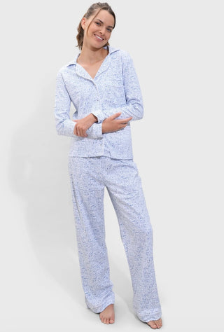 Cape Cod Seaside Pima Cotton Long Pajama Set – Luxury Coastal Sleepwear