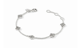 Pure silver plate (tarnish-free)
Inner circumference: 6 / 6.5 / 7 inches (adjustable)
Width: 0.3 inches
Closes with lobster clasp
Julie Vos hallmark