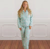 Bam, Crack, Dots in your dreams.  
Say goodbye to boring sweatpants and hello to fashionable, evening-worthy loungewear. Featuring a long sleeve top and pants paired together in one chic set, there’s no need to sacrifice style for comfort - you can have it all! The elegant, 100% woven cotton with green and white countries and mahjong tiles 