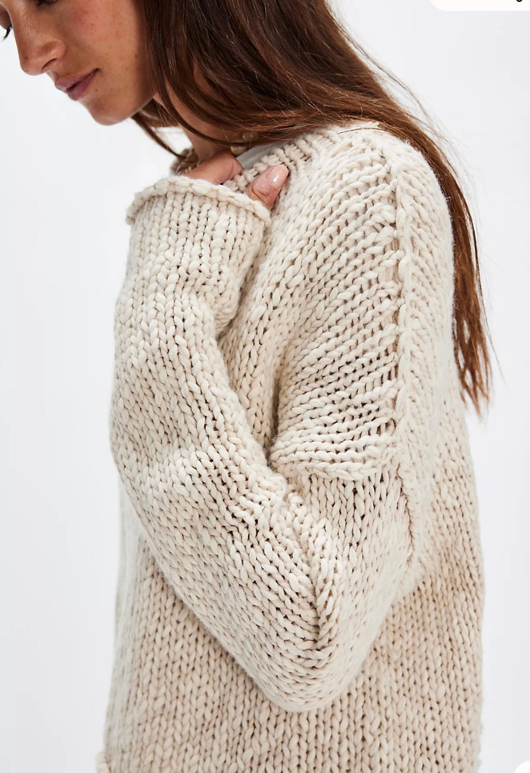Free People Opal Rollneck Knit Sweater In Tea