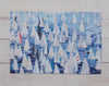 These 100% cotton placemats are reversible. The front side has sailboats all over and the reverse is a dark blue with a line of sailboats. 