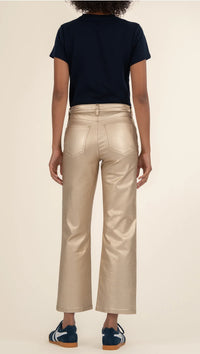 Kut From The Kloth  Charlotte Metallic Coated High Rise Wide Leg