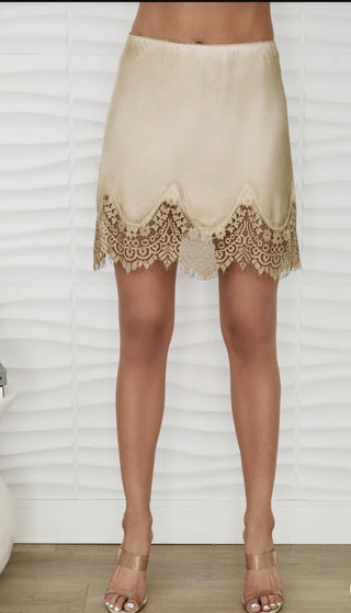 Milio Milano Lace Hem Mini Skirt