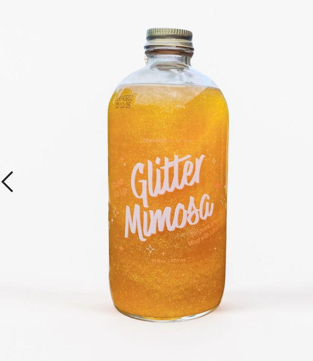This delicious mixer combines tangerine and mango with FDA-approved edible glitter. It is highly concentrated, so just add a half ounce to one ounce to a glass of sparkling wine, seltzer, sparking juice, or even lemon-lime soda. We also love it with a dash of rum on the rocks.

Each 16 fl oz glass bottle makes 16-32 drinks


ALL NATURAL, CONCENTRATED COCKTAIL & MOCKTAIL MIXERS

Small Batch - Made in New England - Easy to Use - Local Ingredients































































