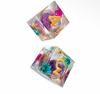 My Casita Falling Blossom Mahjong Large Dice - Purple